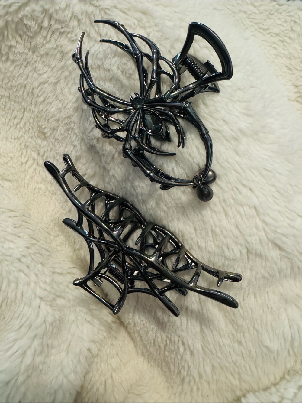 Black Spider Web Hair Claw Clip - Decorative Women’s Accessory